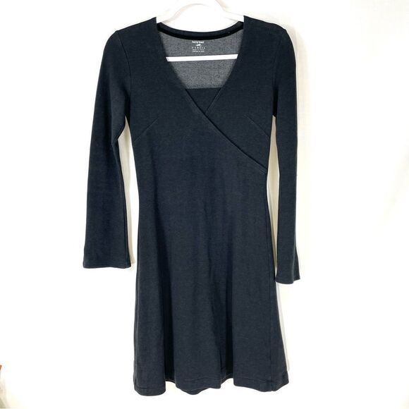 HORNY Toad Long Sleeve Black Crossover Wrap Dress - Picture 1 of 13